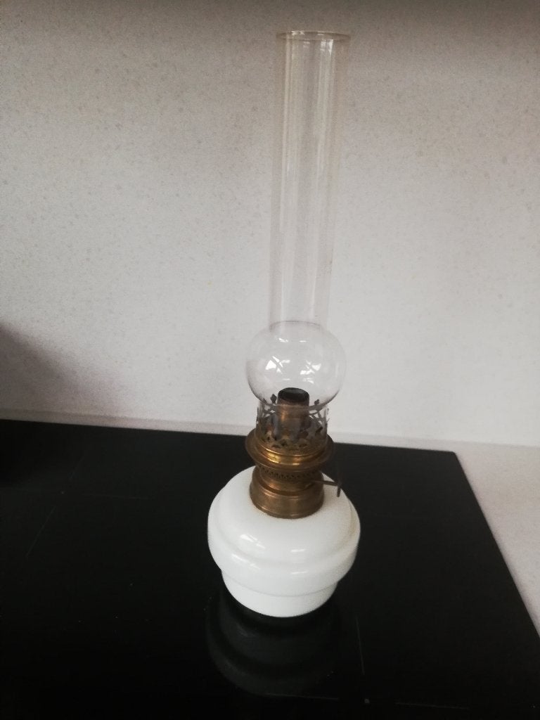 petroleum lamp porselein, Antiek en Kunst, Ophalen