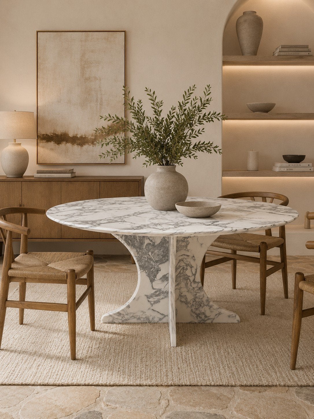 Prachtige Italiaans Calacatta marmer tafel 140x140x74cm., Huis en Inrichting, Ophalen, Zo goed als nieuw, Vijf personen of meer