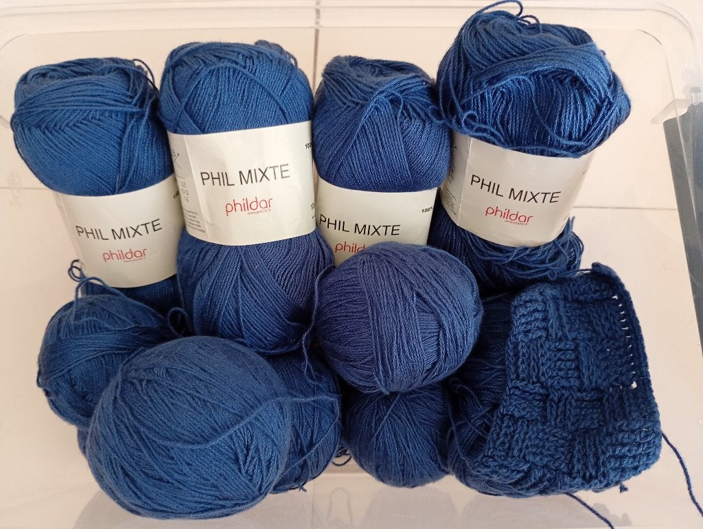 8 bollen Phildar Phil Mixte donkerblauwe wol, Ophalen of Verzenden, Nieuw, Breien of Haken, Wol of Garen