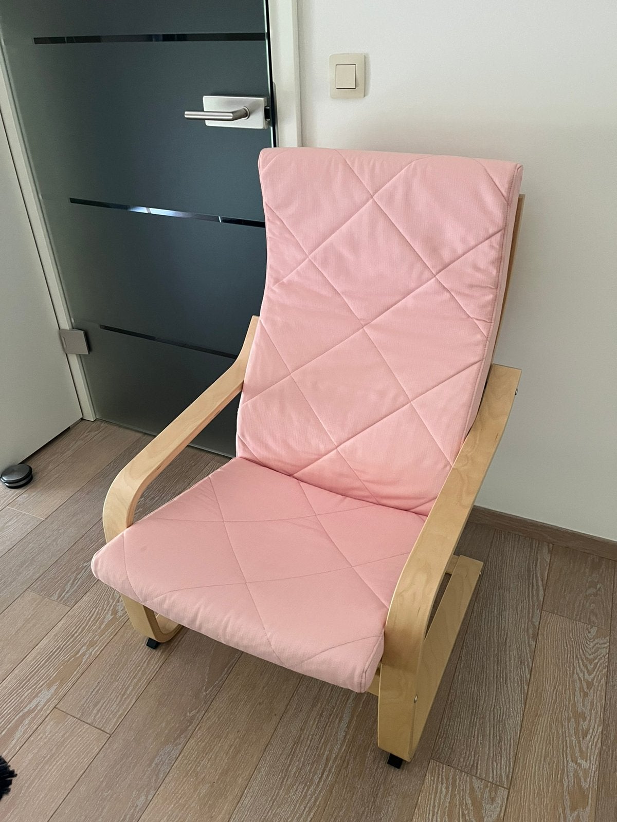 Siège Ikea Poang rose clair pastel Adulte Impeccable, Maison & Meubles, Enlèvement, Comme neuf
