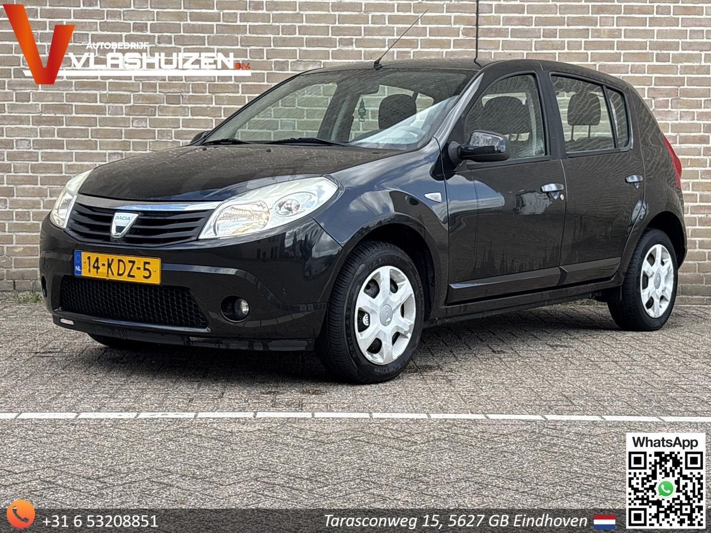 Dacia Sandero 1.2 Lauréate, Auto's, Dacia, 139 g/km, Zwart, Elektrische ramen, Bedrijf