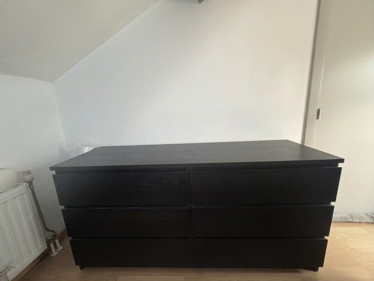 Commode/buffet ikea (6 tiroirs) noir, Ophalen, 50 – 75, Minder dan 50 cm, 100 tot 150 cm