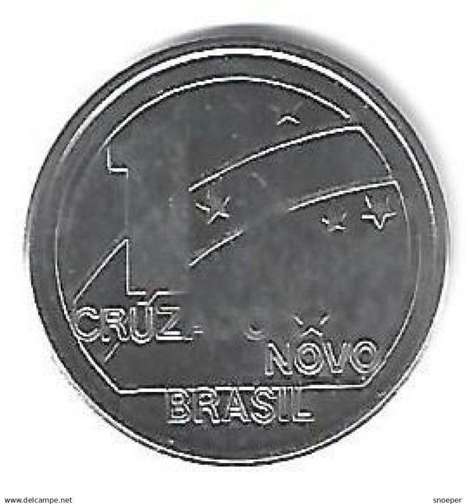 Brazil 1 cruzerio 1989 km 615 xf+, Postzegels en Munten, Munten | Amerika, Verzenden, Zuid-Amerika, Losse munt