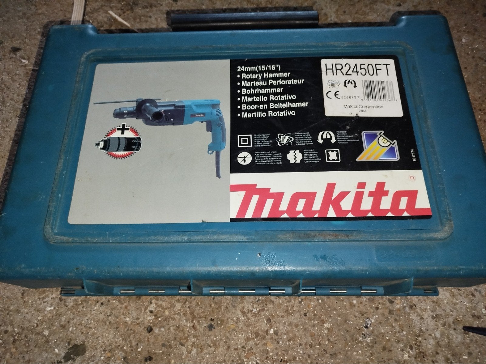 Makita HR2450FT boor- en beitelhamer, Ophalen of Verzenden, Gebruikt