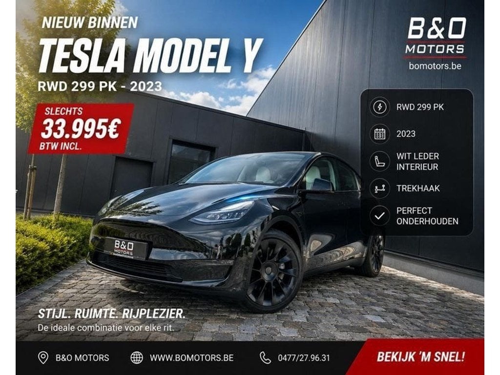 Tesla Model Y Mod Y  RWD WIT LEDER+TREKH+20"ALU, prachtige, Zwart, 5 deurs, SUV of Terreinwagen, Te koop