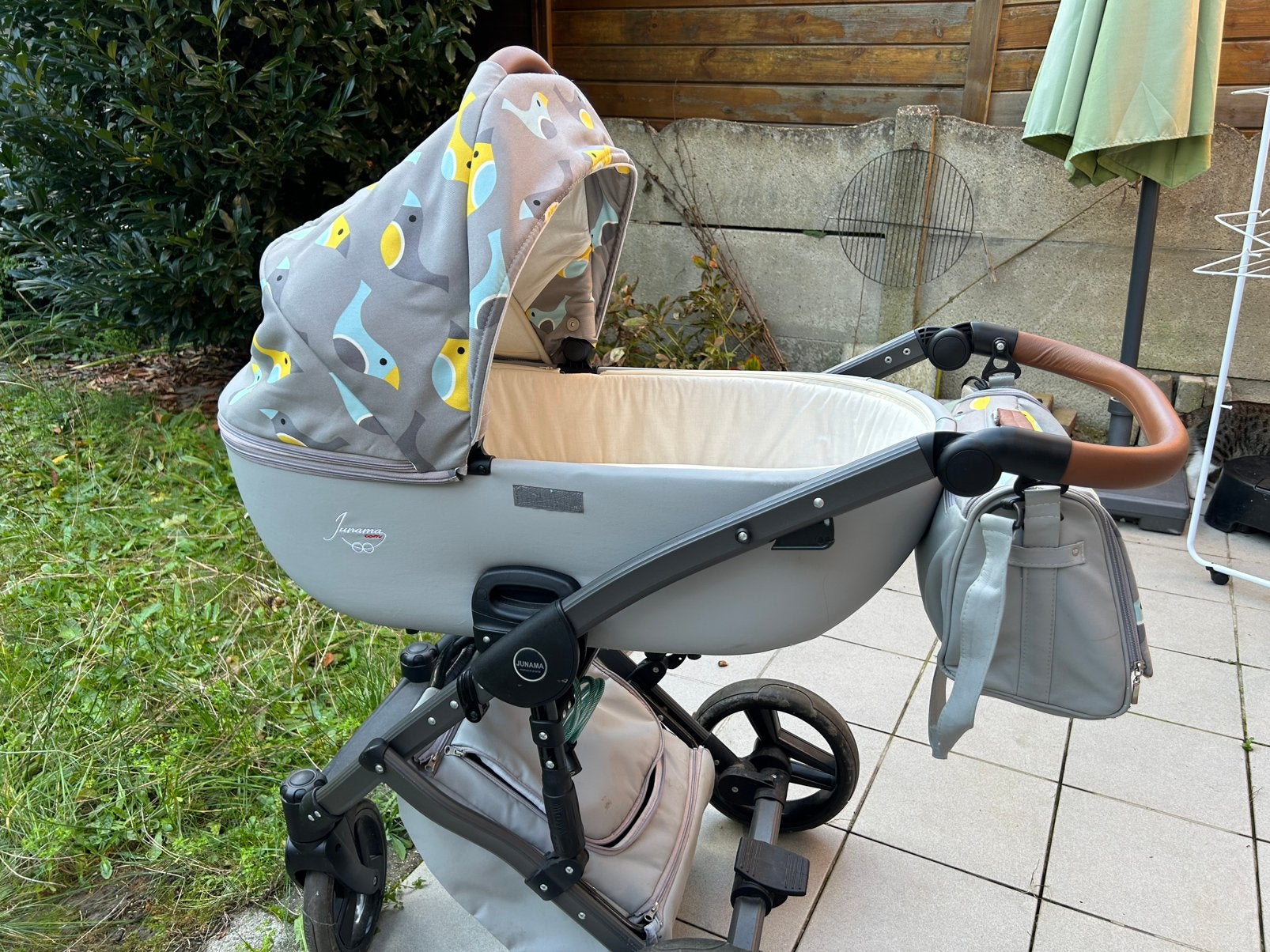 Junama kinderwagen 3-in-1 met Maxi-Cosi, Ophalen, Zo goed als nieuw, Maxi-Cosi, Verstelbare rugleuning