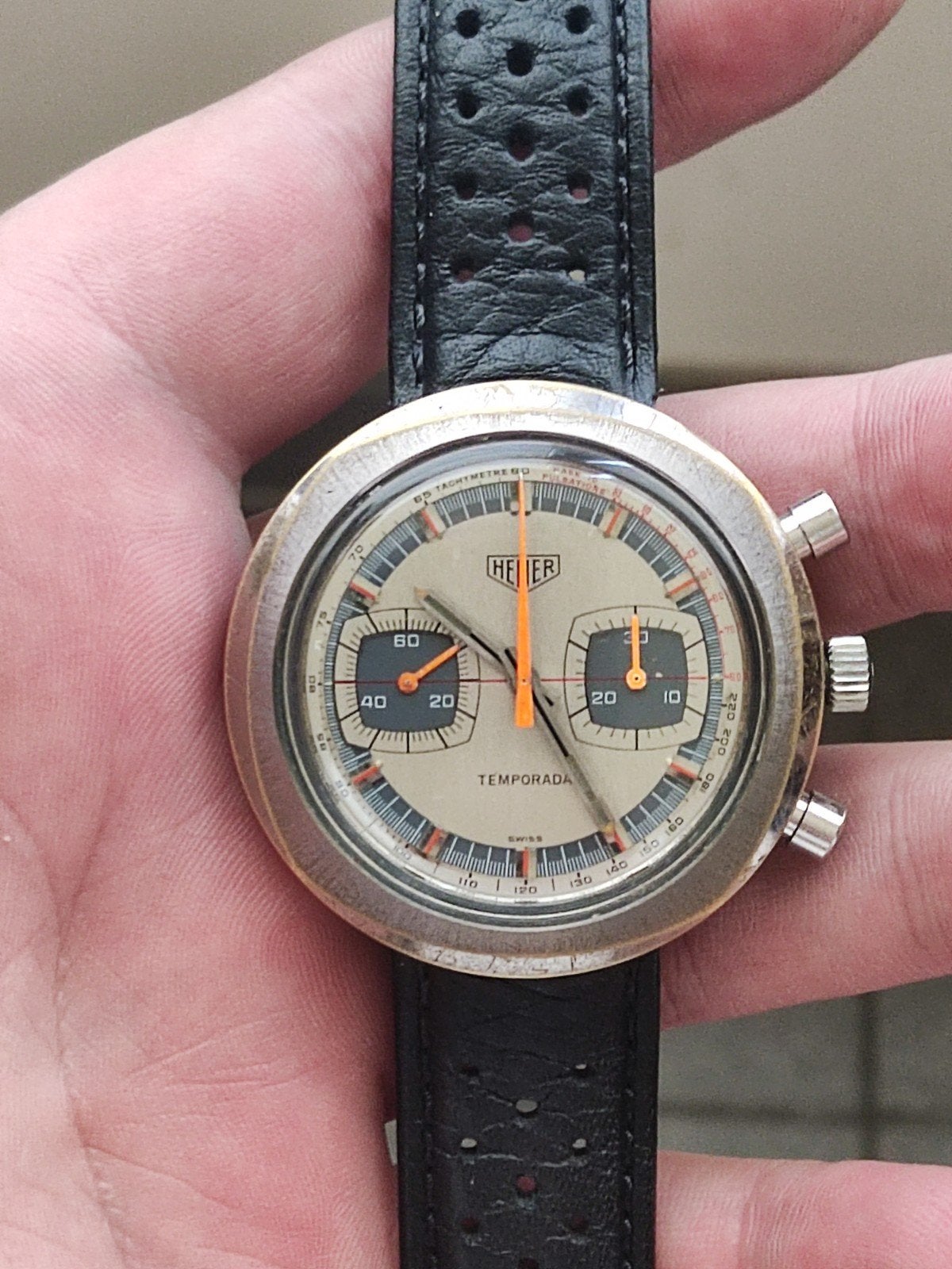 Heuer Temporada, Bijoux, Sacs & Beauté, Montres | Hommes, Enlèvement ou Envoi, Breitling