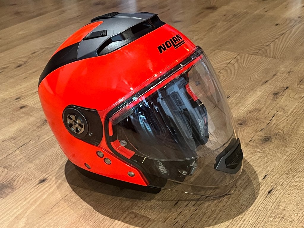Nolan N44 Hi-Visibility Motorhelm - Fluo Oranje - Maat M-L, Ophalen, M, Jethelm, Tweedehands