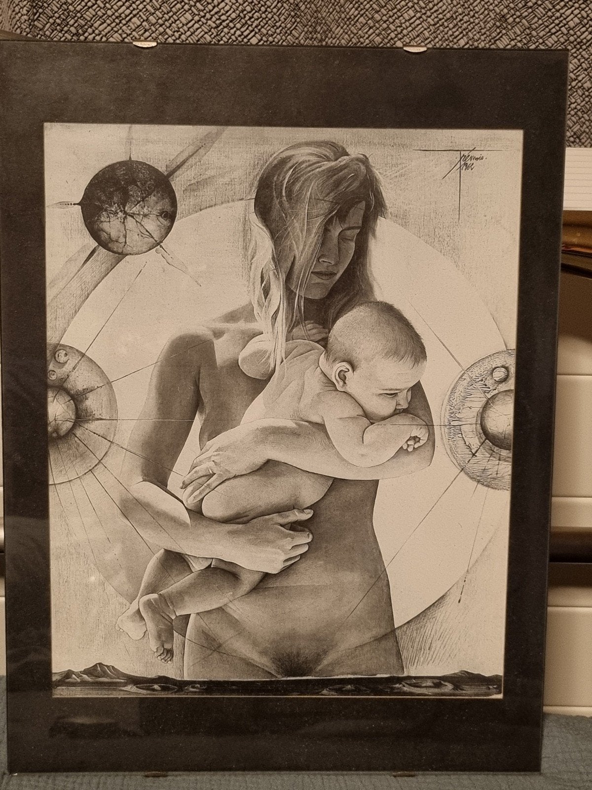 "Jeune femme à l'Enfant" Pierre-Yves Trémois Repro 1962, Antiquités & Art, Art | Dessins & Photographie, Enlèvement ou Envoi, Sous verre