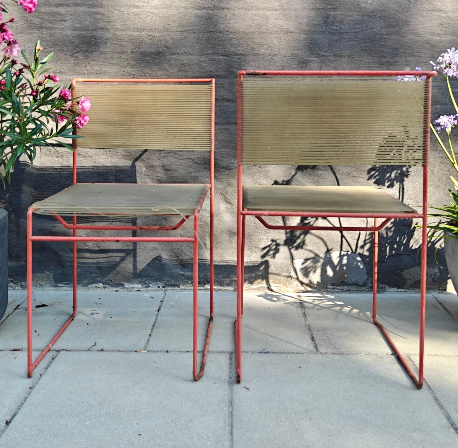 twee vintage "Spaghetti" stoelen / Giandomenico Bellotti., Ophalen