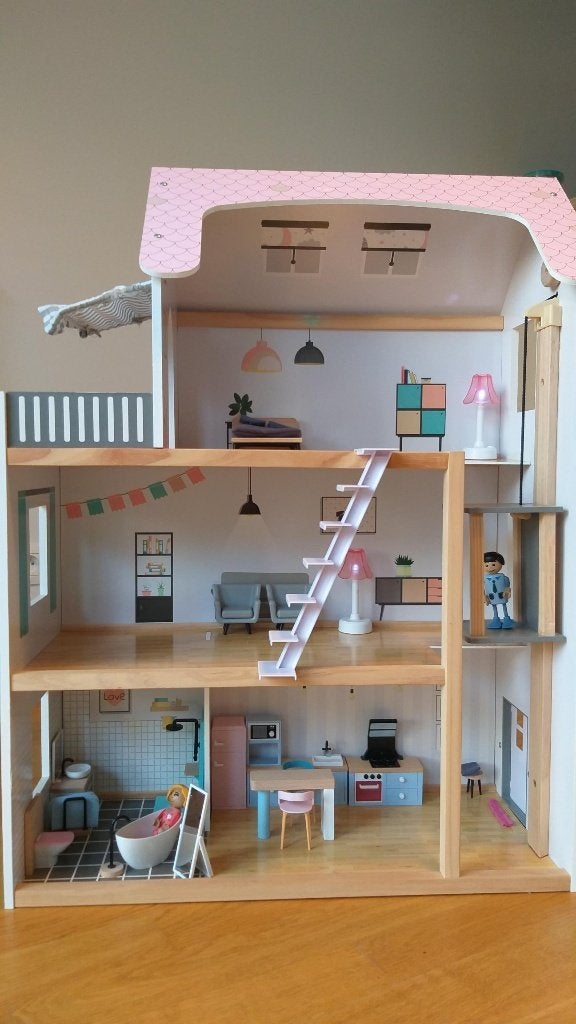 Lidl houten poppenhuis, Ophalen of Verzenden, Gebruikt