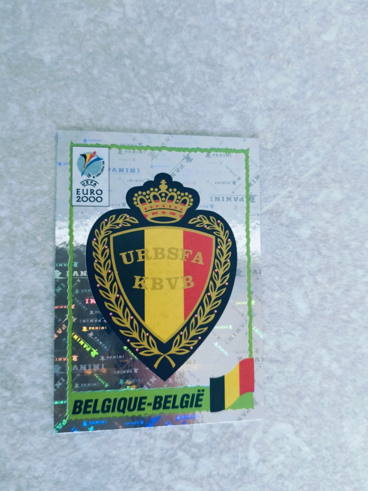 Panini sticker Euro 2000 embleem België, Ophalen of Verzenden, Sticker