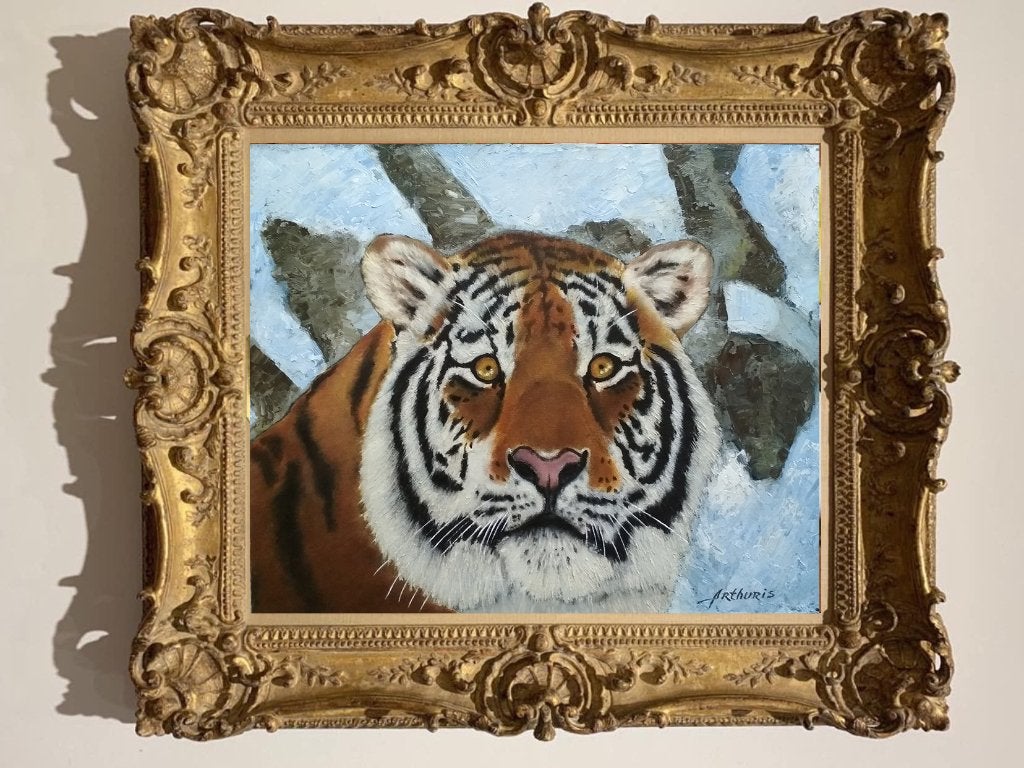 "Tijger" Schilderij, Antiek en Kunst, Kunst | Schilderijen | Modern, Verzenden