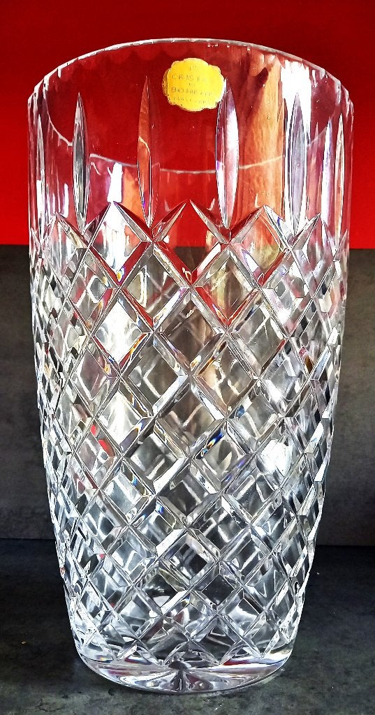 vase tonneau en cristal de Boheme taillé, Antiquités & Art, Enlèvement