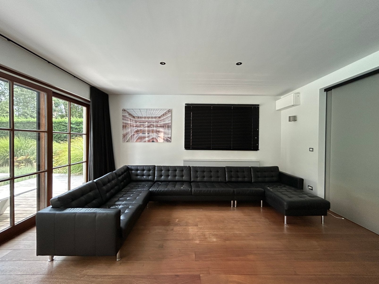 IKEA LANDSKRONA zwarte lederen hoekzetel – zeer goede staat, Maison & Meubles, Canapés | Coins salons complets, Enlèvement, Comme neuf