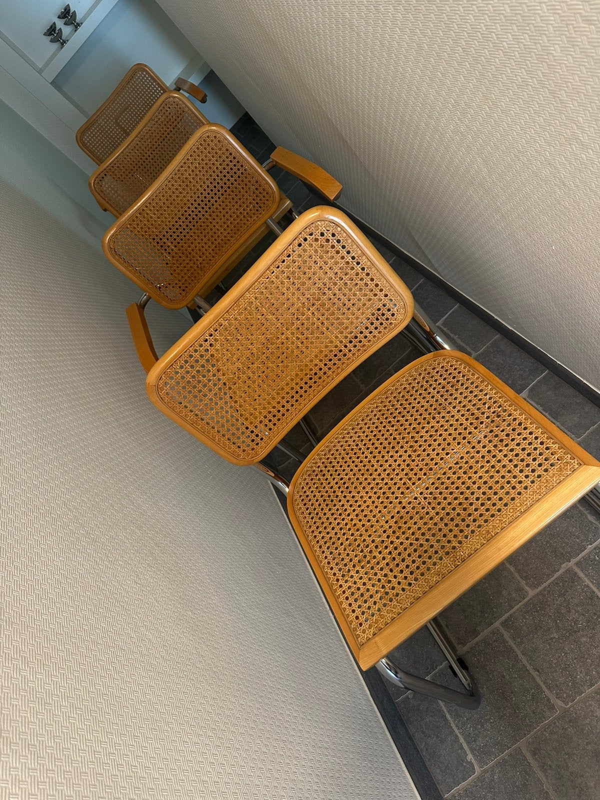 Set Cesca stoelen(4) , vintage, Huis en Inrichting, Stoelen, Ophalen, Gebruikt, Midcentury