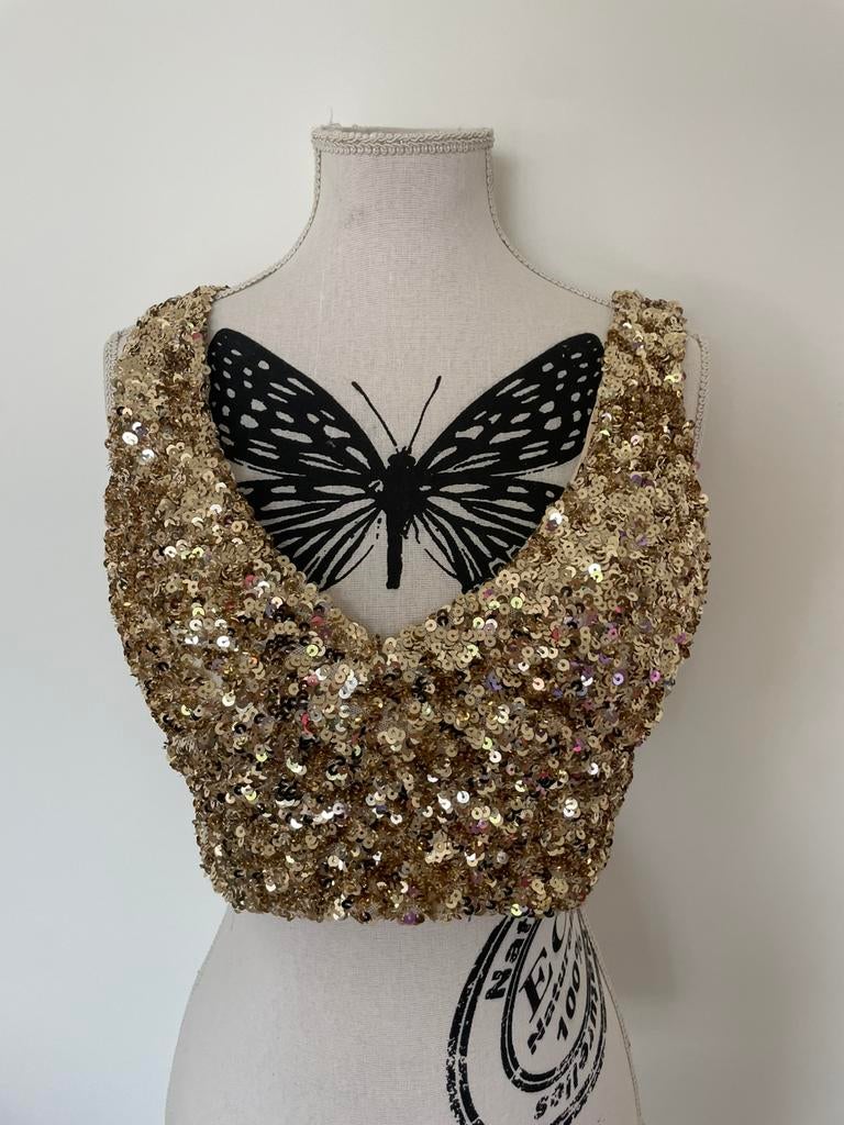 Glitter topje in goud onesize S/M nieuw cotonstore, Kleding | Dames, Ophalen of Verzenden, Nieuw, Maat 36 (S)