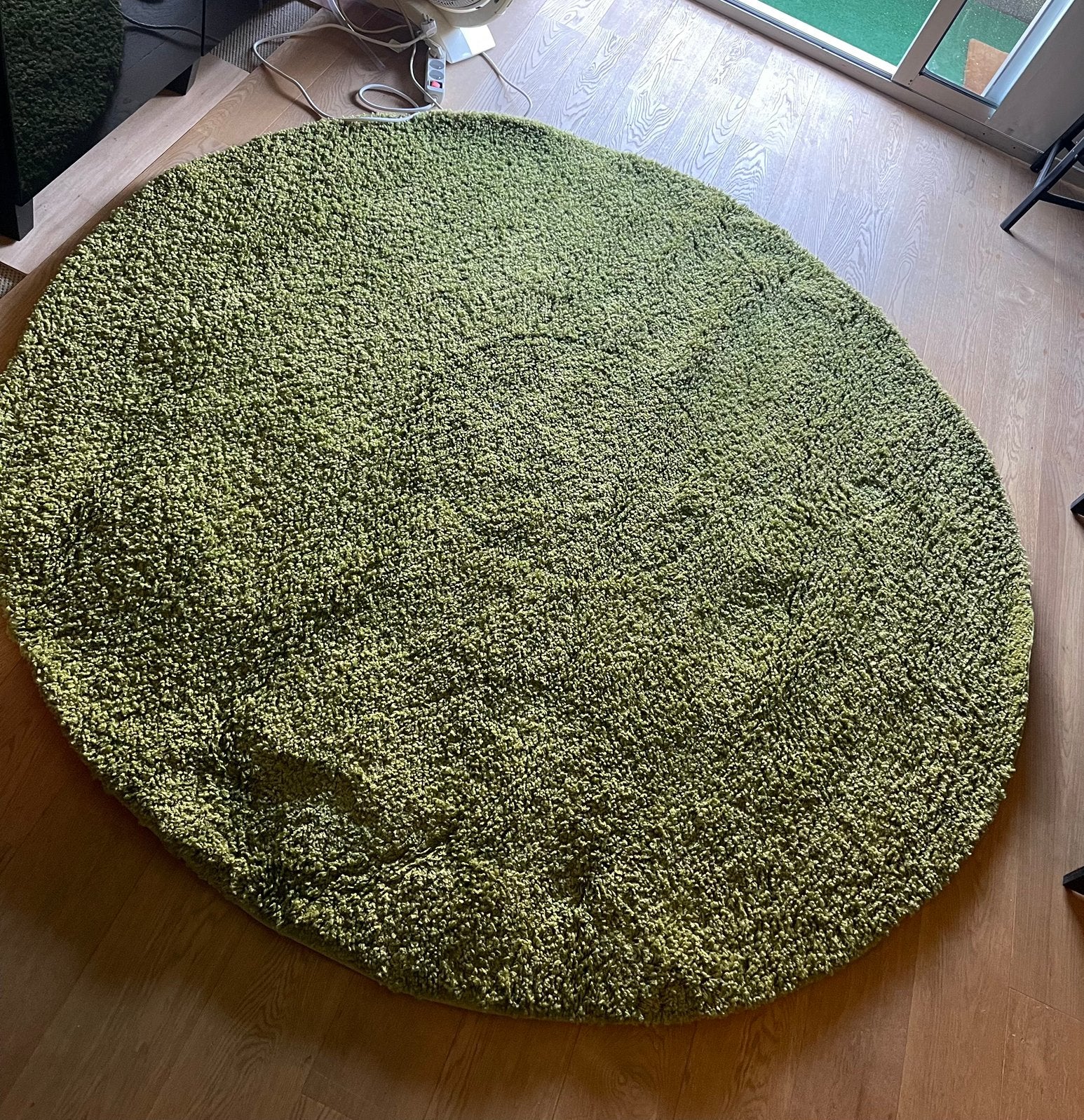 Tapijt groen 200x200cm, Huis en Inrichting, Ophalen, 150 tot 200 cm, Rond, Zo goed als nieuw
