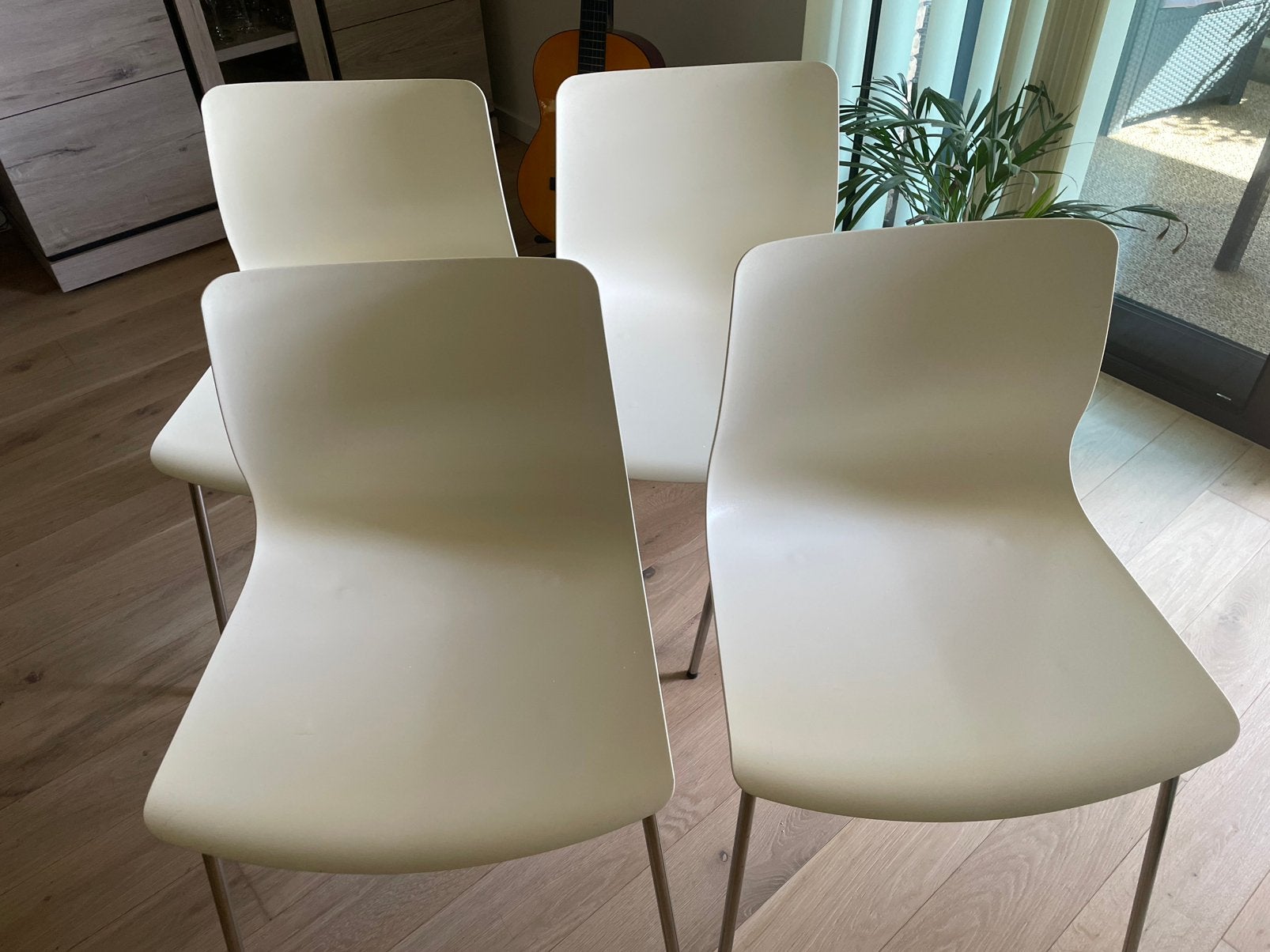 Stoelen, Huis en Inrichting, Stoelen, Ophalen, Gebruikt, Wit, Metaal