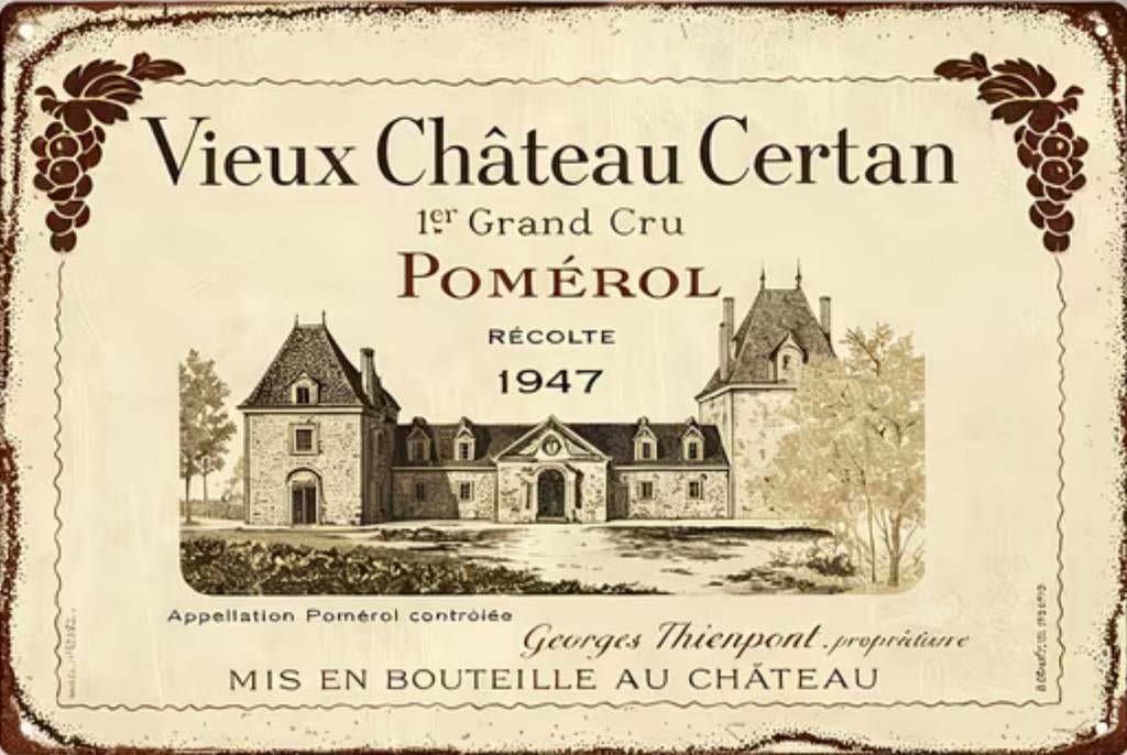 Panneau en métal Certan Pomérol - rétro vintage mancave, Enlèvement ou Envoi, Comme neuf, Panneau publicitaire