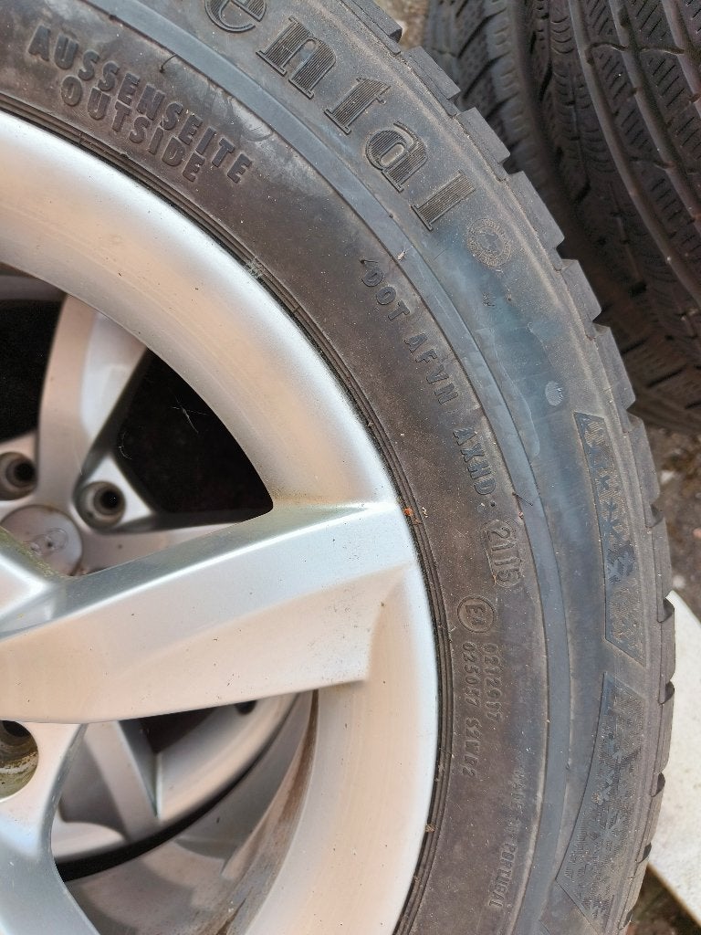 Winterbanden voor audi/vw op aluminium velgen, Auto-onderdelen, Banden en Velgen, Ophalen, Velg(en), 16 inch, Winterbanden