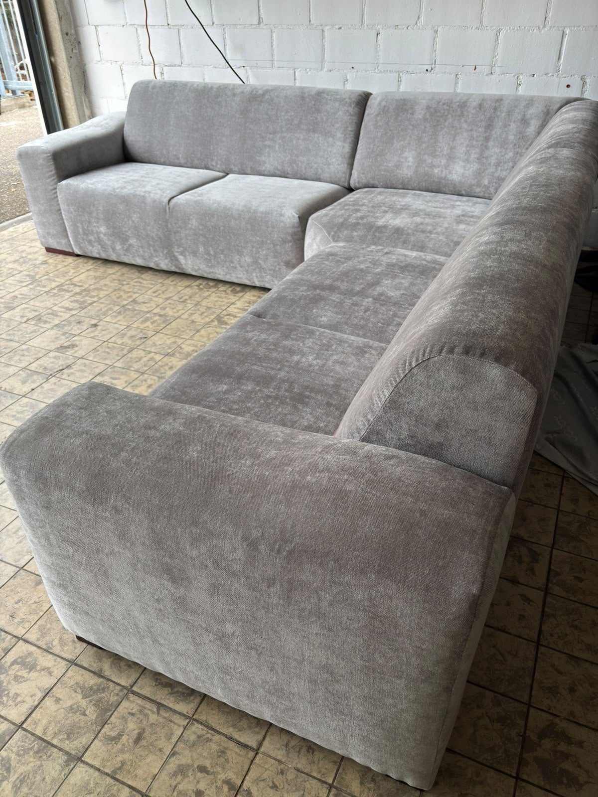 Hoeksalon 280 cm x 280 cm velours, Huis en Inrichting, Ophalen, Zo goed als nieuw, Hoekbank, Stof