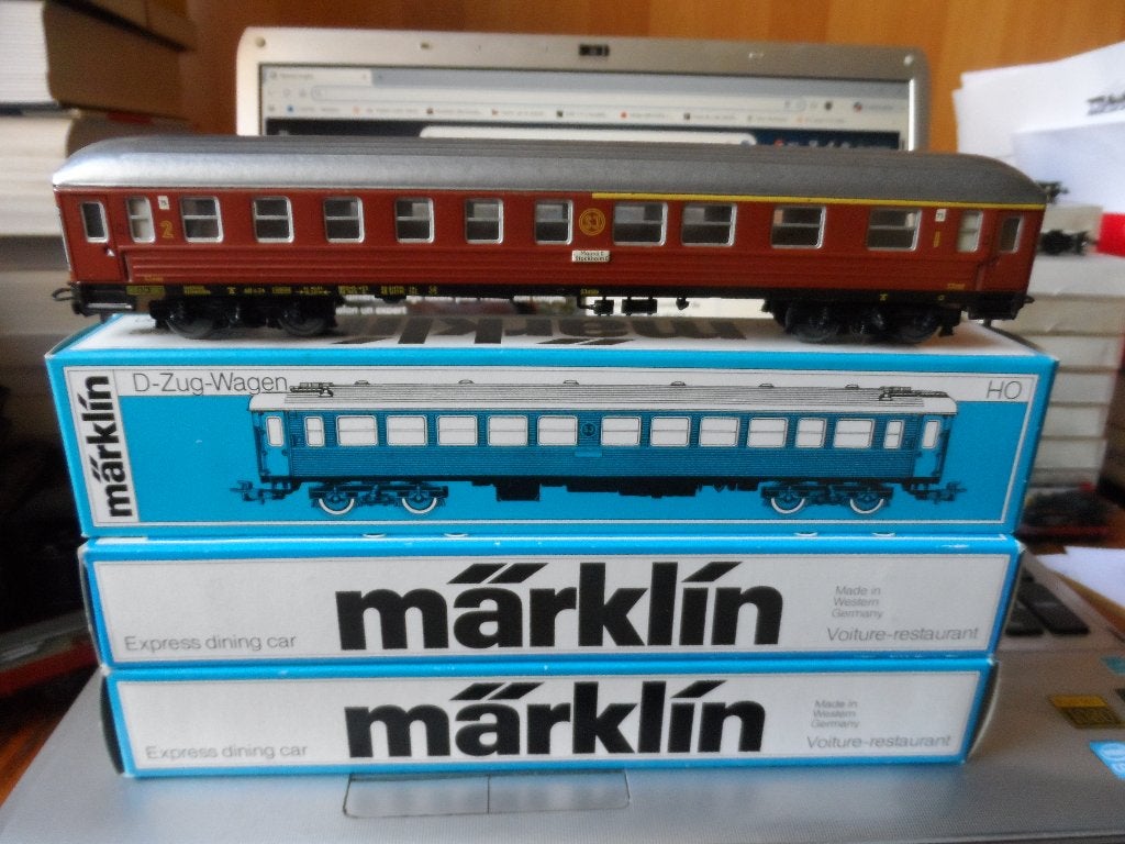 MARKLIN HO - 4072 - 4073 - 4073 -  SJ Trois Wagons suédois., Analogique, Enlèvement ou Envoi, Wagon, Comme neuf