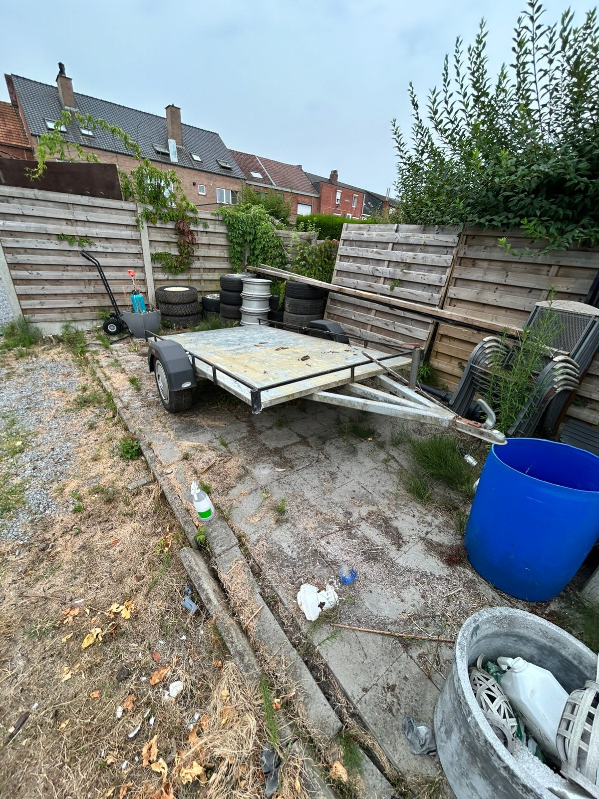 Plateau aanhangwagen enkelasser, Auto diversen, Aanhangers en Bagagewagens, Ophalen, Zo goed als nieuw