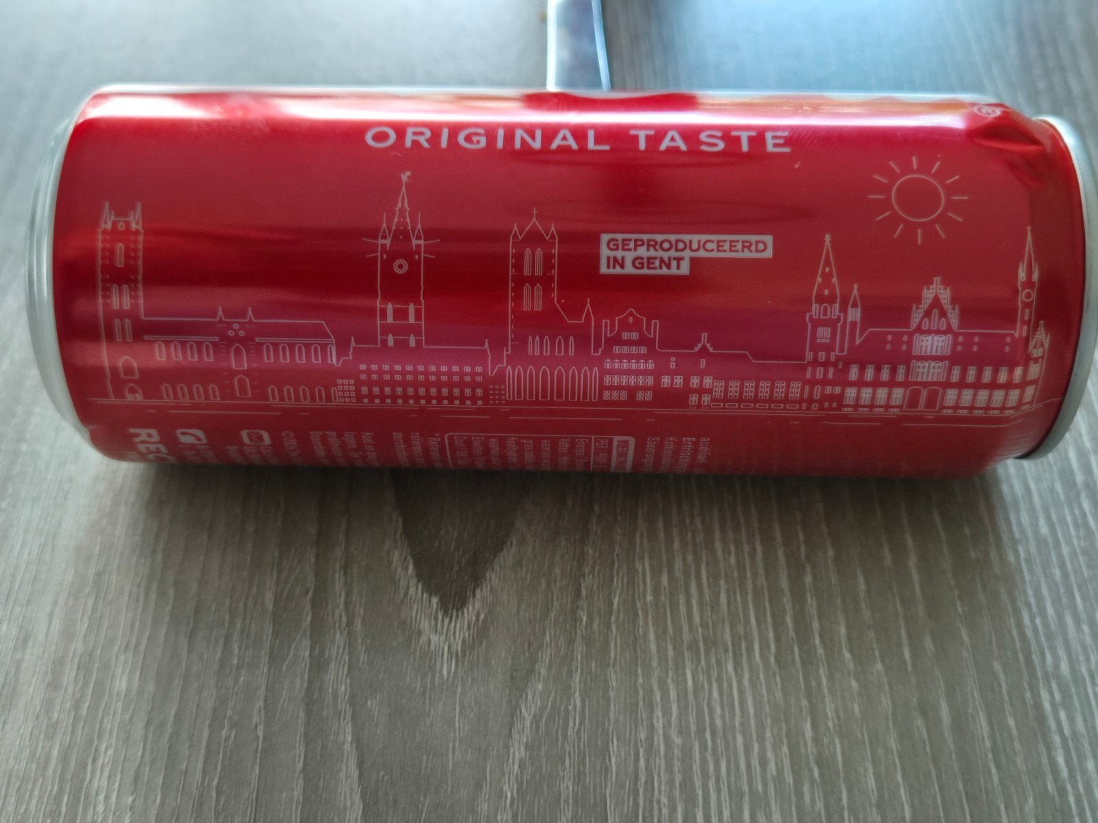 blikje coca cola met bedrukking van Gentse monumenten, Ophalen of Verzenden