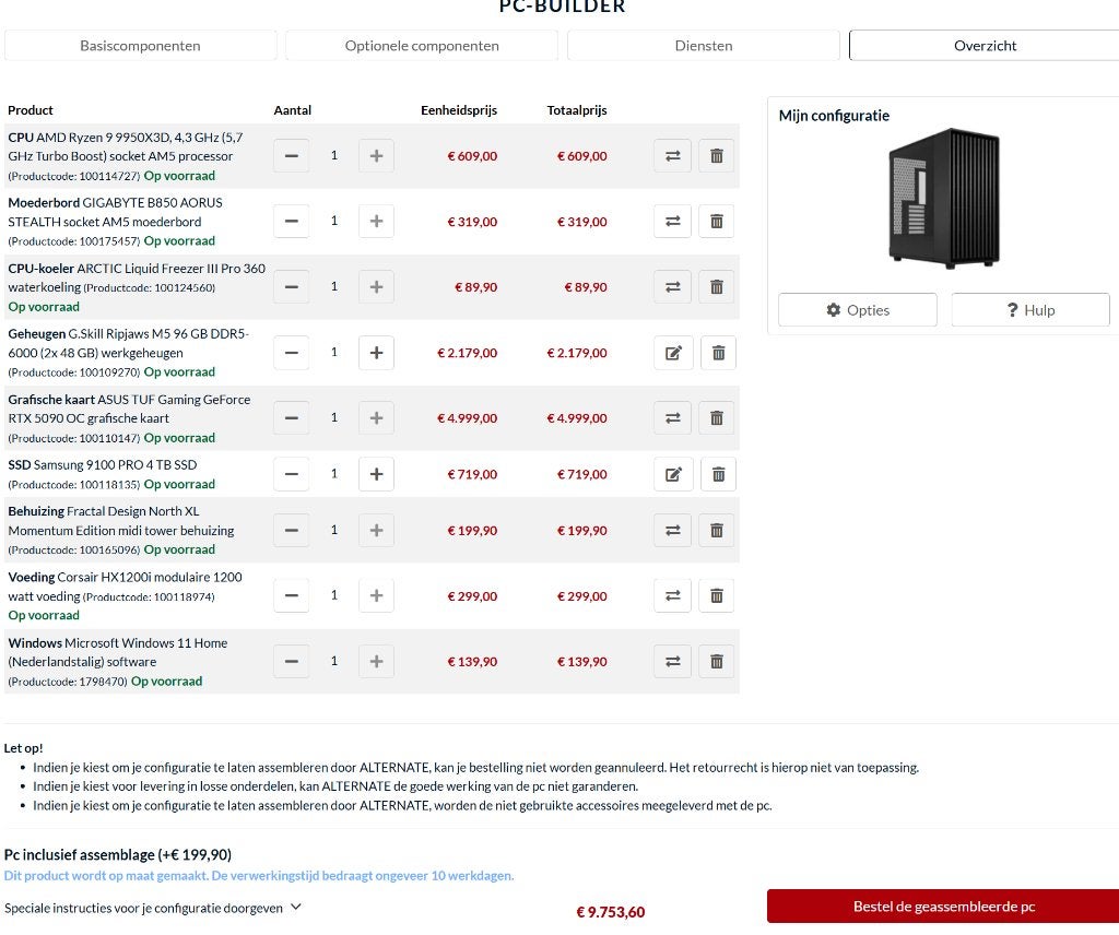 high-end  PC   - Nieuw €9500, Computers en Software, Desktop Pc's, Ophalen, 64 GB of meer, Custom Gaming Pc, Zo goed als nieuw