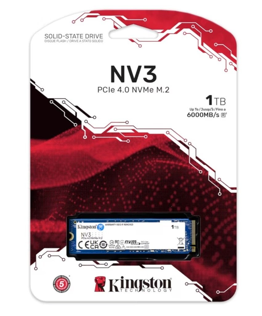 Kingston NV3 NVMe PCle 4.0 Interne SSD 1TB, Neuf, 1 To, SSD, Interne