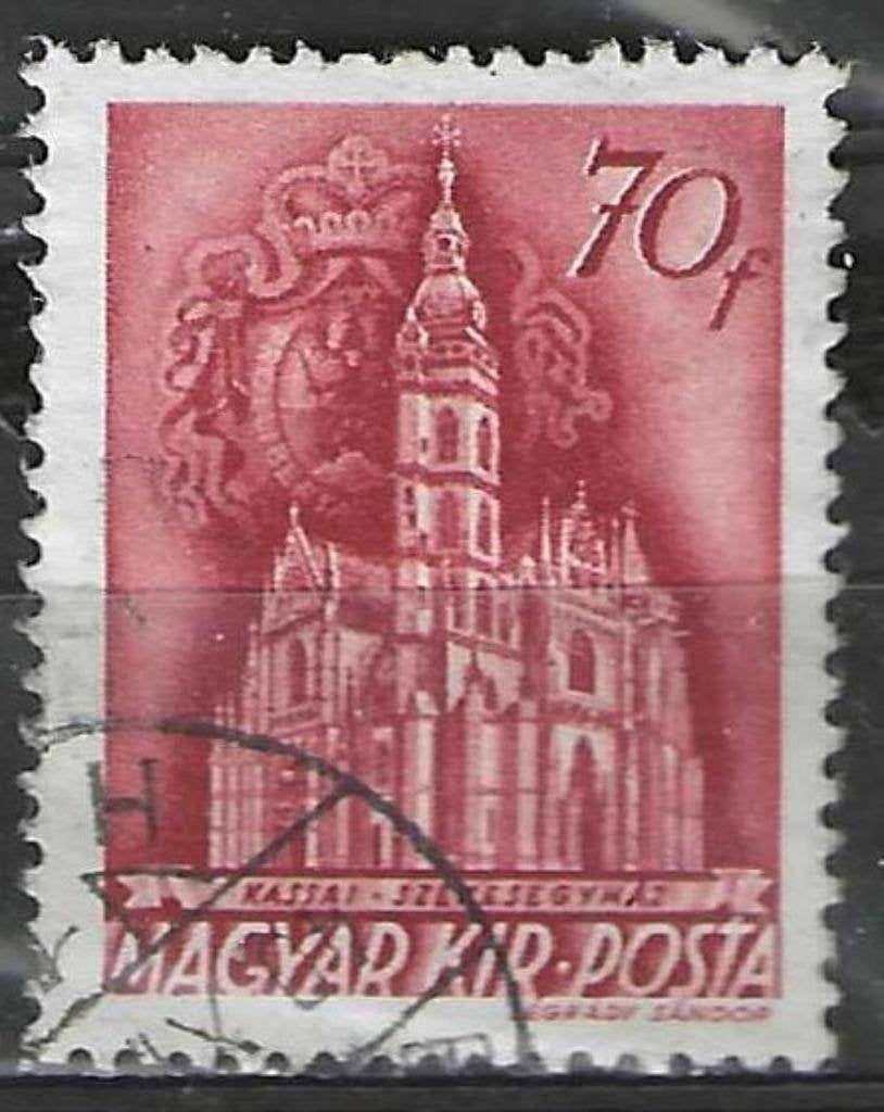 Hongarije 1939 - Yvert 537 - Kathedraal Kassa - 70 fi. (ST), Verzenden, Gestempeld