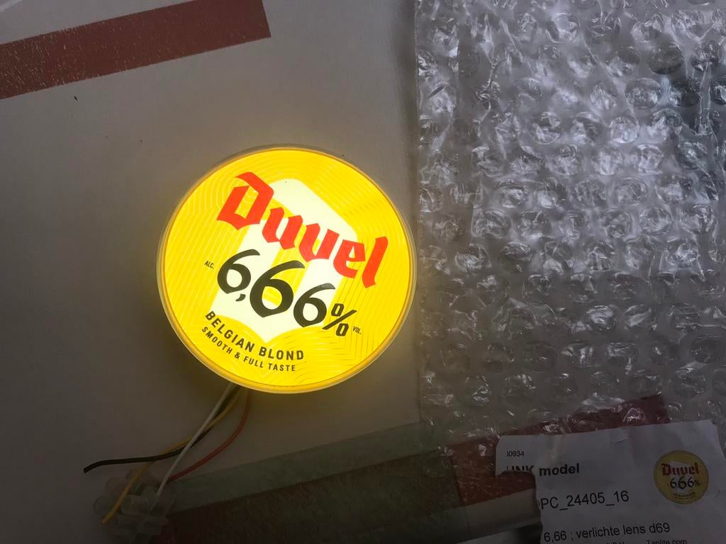 Duvel 6,66% taplens met verlichting, Verzamelen, Ophalen of Verzenden, Nieuw, Overige typen