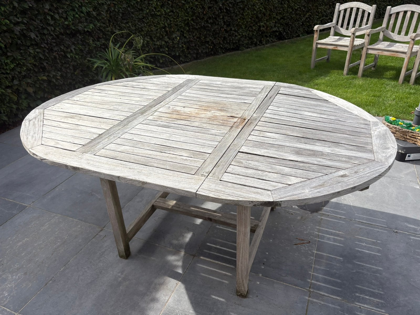 Massief teak tuintafel – Malibu Collection, Enlèvement, Utilisé, Ovale