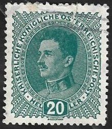 1 Postzegel Oostenrijk 1917 Keizer Karl I, Timbres & Monnaies, Timbres | Europe | Autriche, Enlèvement ou Envoi, Affranchi