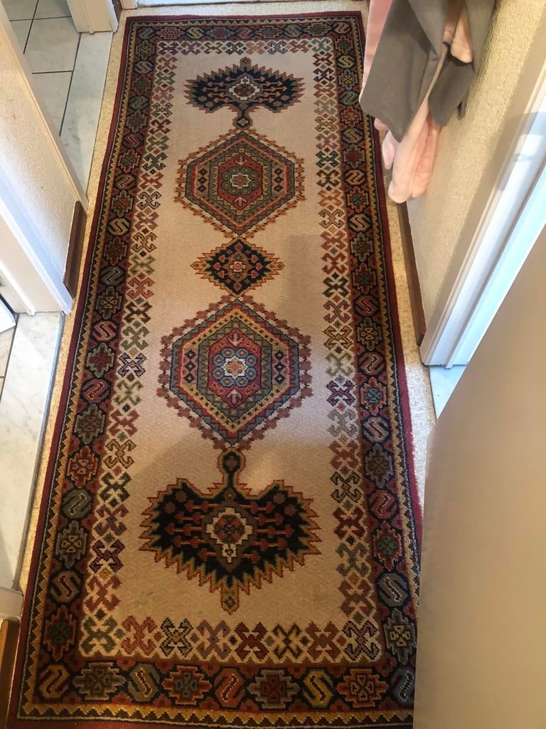 Wollen loper - vintage - 2m40 lang op 90cm breed, Ophalen