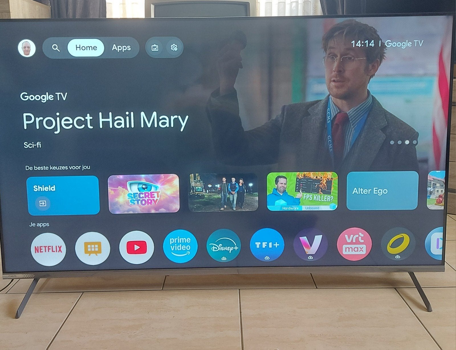 CHiQ U55QM10V - 55" QLED Google Smart TV -ANDROID 14-RGB-led, QLED, 120 Hz, Zo goed als nieuw, 100 cm of meer