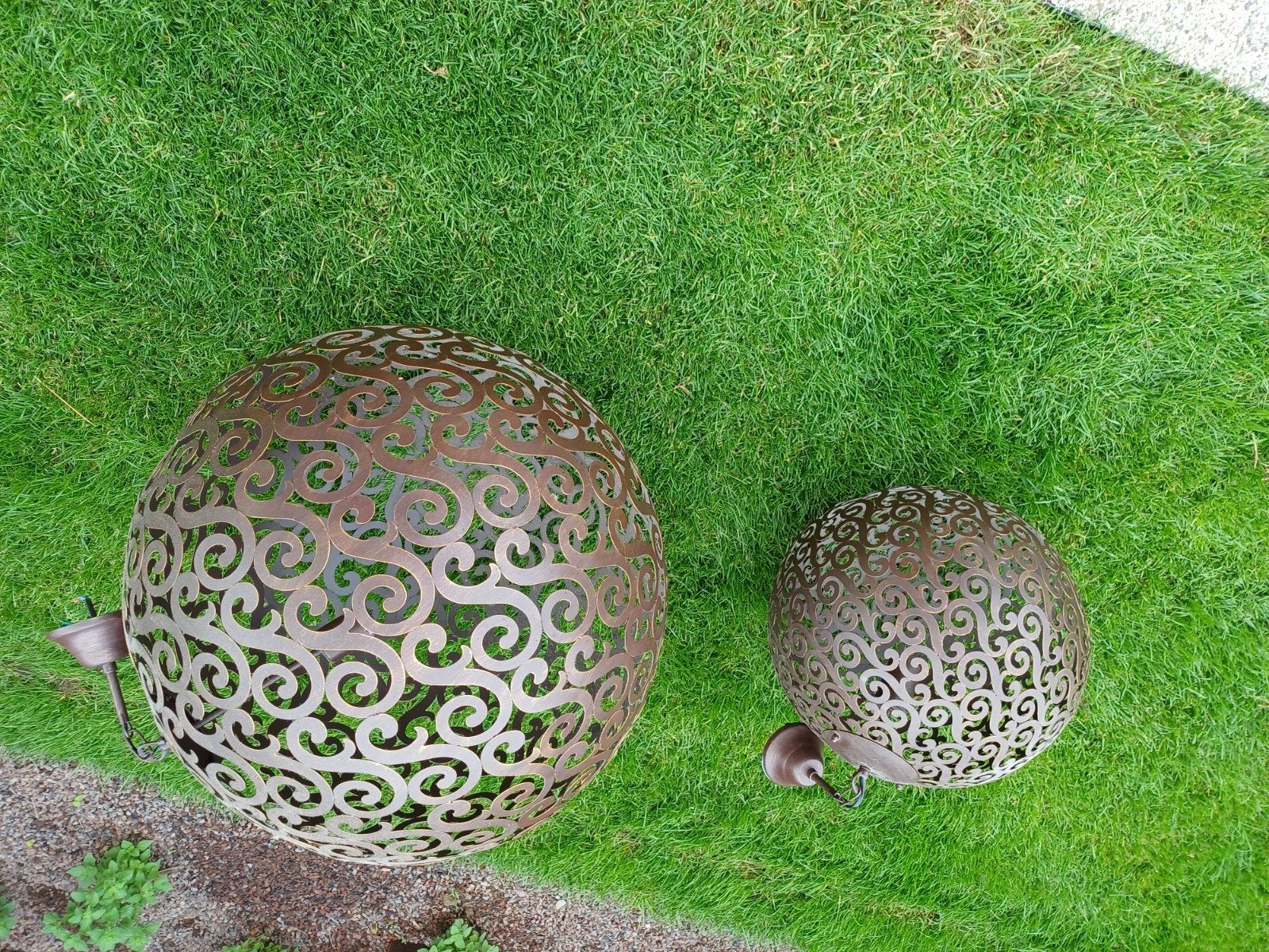 Twee metalen bronskleurige  lusters, Huis en Inrichting, Ophalen