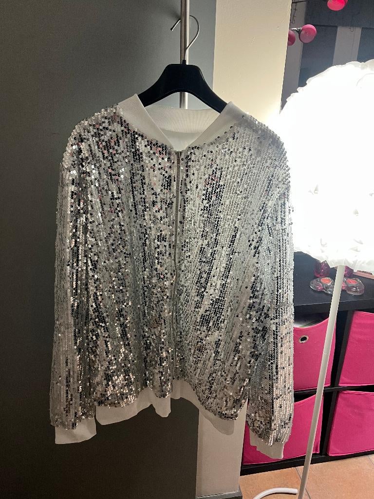 toffe bomberjacket glitter xl, Kleding | Dames, Overige kleuren, Maat 46/48 (XL) of groter, Nieuw, Ophalen of Verzenden