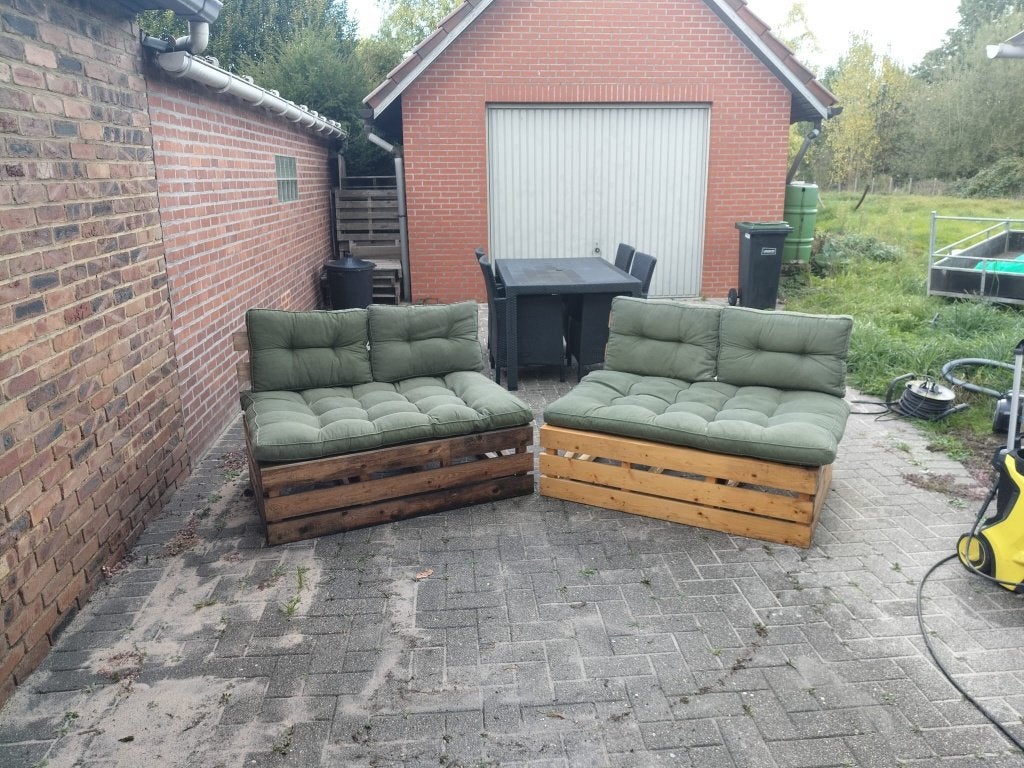 Lounge bankjes, Tuin en Terras, Ophalen, 4 zitplaatsen, Gebruikt, Loungeset