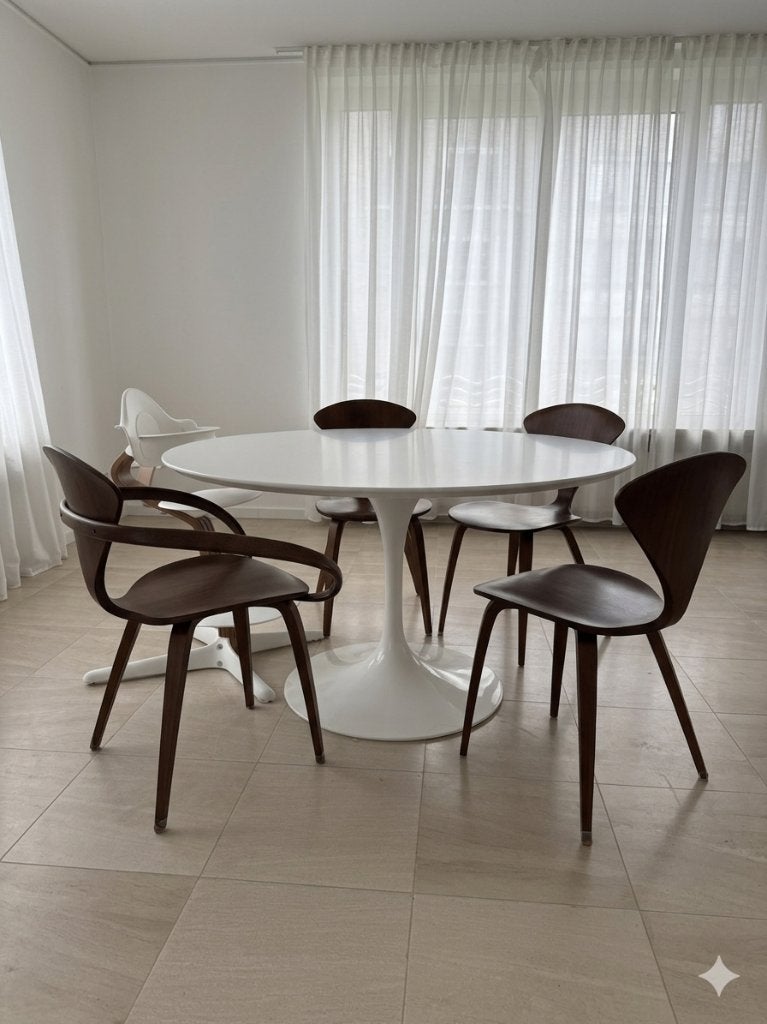 Saarinen round dining table 137cm white, Ophalen, Overige materialen, Rond, Zo goed als nieuw