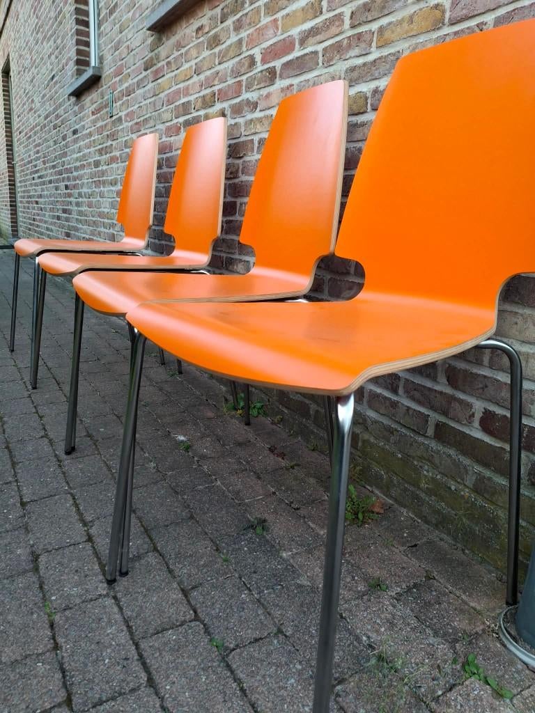 4 stoelen ikea vilmar oranje, Enlèvement, Utilisé, Autres couleurs