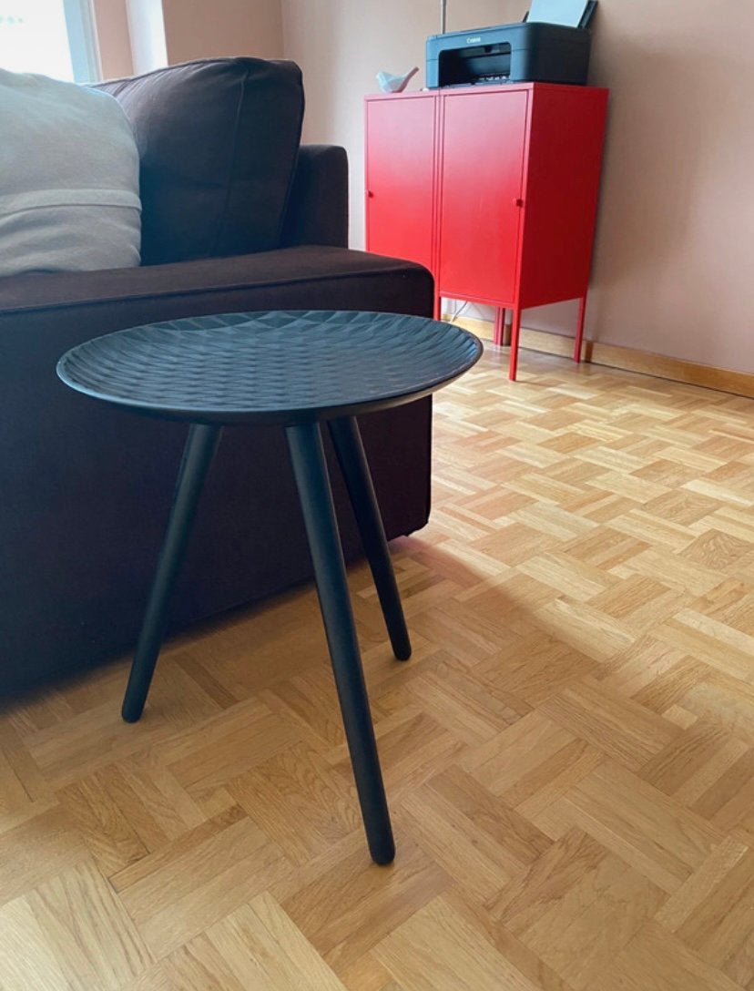 Table appoint noire en bois Casa, Maison & Meubles, Tables | Tables d'appoint, Rond, Moins de 55 cm, Enlèvement, Bois