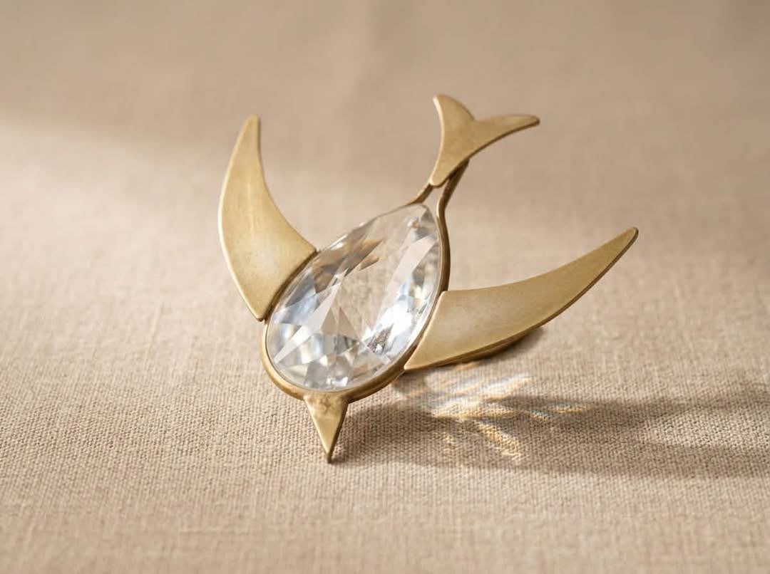 Decoratieve vogel Swarovski kristal 24K vintage goud, Verzamelen, Ophalen of Verzenden, Zo goed als nieuw