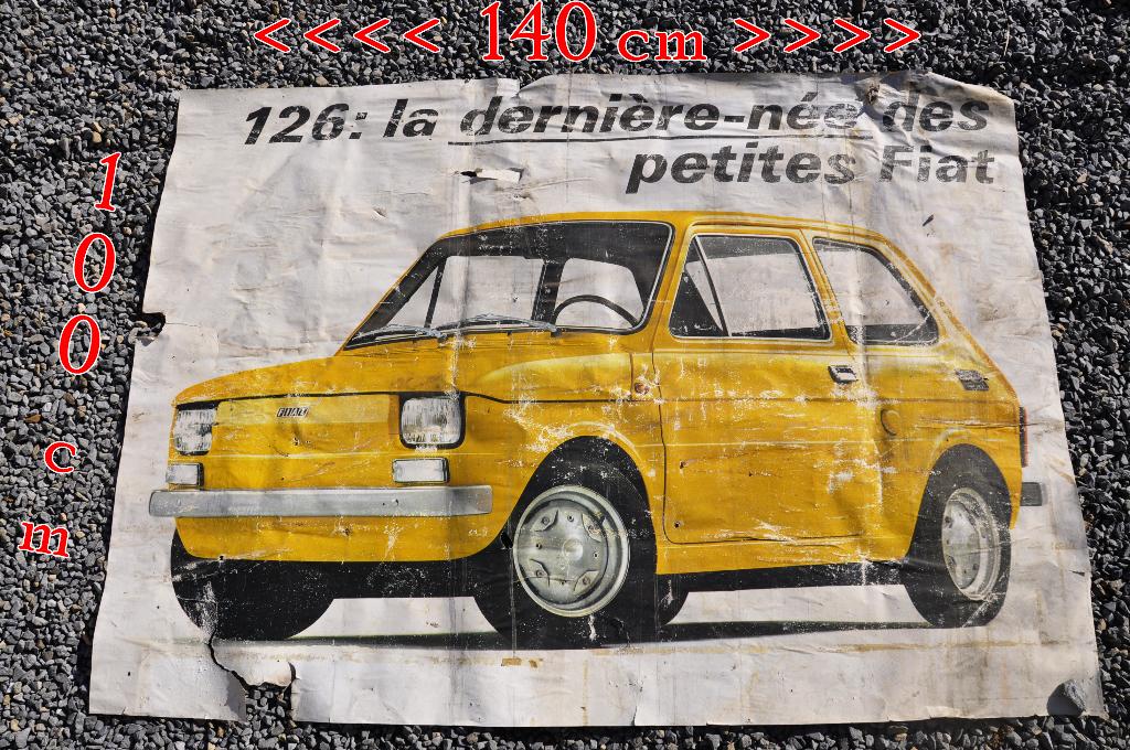 ANCIENNE GRANDE AFFICHE FIAT 126, Autos : Pièces & Accessoires, Autres pièces automobiles, Enlèvement ou Envoi, Utilisé, Fiat
