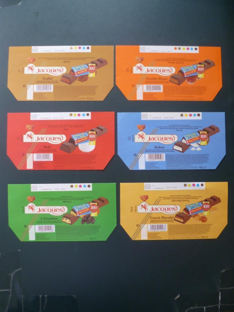 chocolade Jacques chocolat omslagen emballage nieuwstaat 100, Ophalen of Verzenden, Nieuw