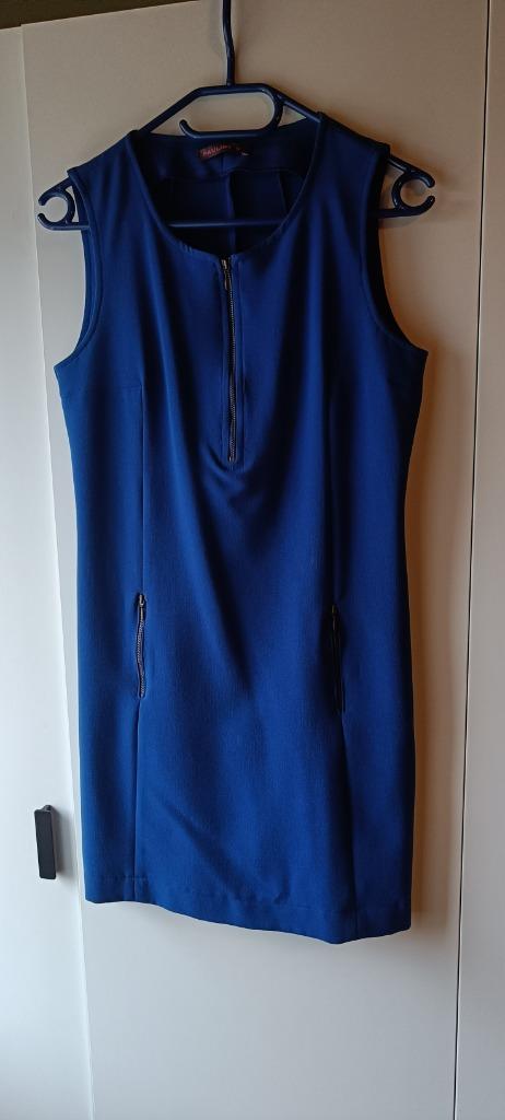 Hoogblauwe overgooier, Kleding | Dames, Jurken, Blauw, Pauline B., Zo goed als nieuw, Boven de knie