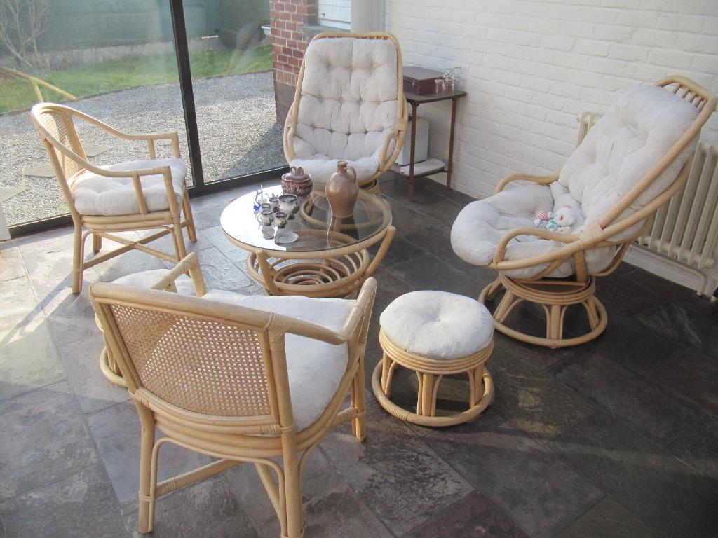 Rotan loungeset, Ophalen, 4 zitplaatsen, Gebruikt, Rotan