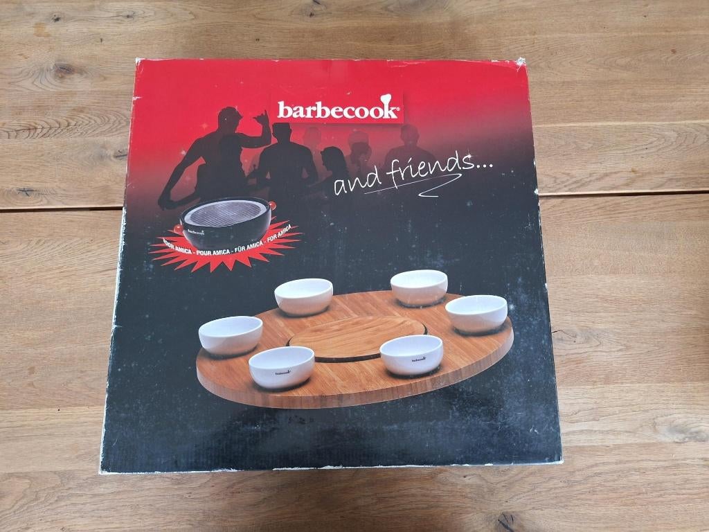 Houten draaitafel Joya met 6 kommetjes Barbecook, Tuin en Terras, Ophalen, Nieuw, Barbecoock, Met accessoires
