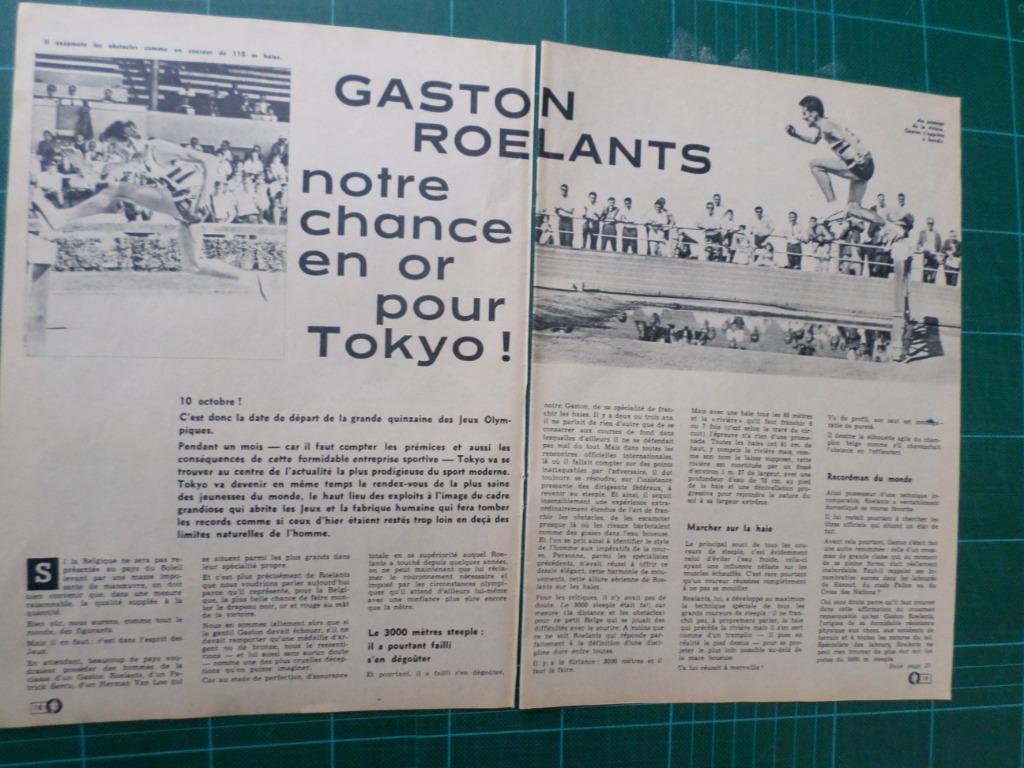 Gaston Roelants - article illustré - 1964, Enlèvement ou Envoi, Rectangulaire horizontal, Utilisé, Sport